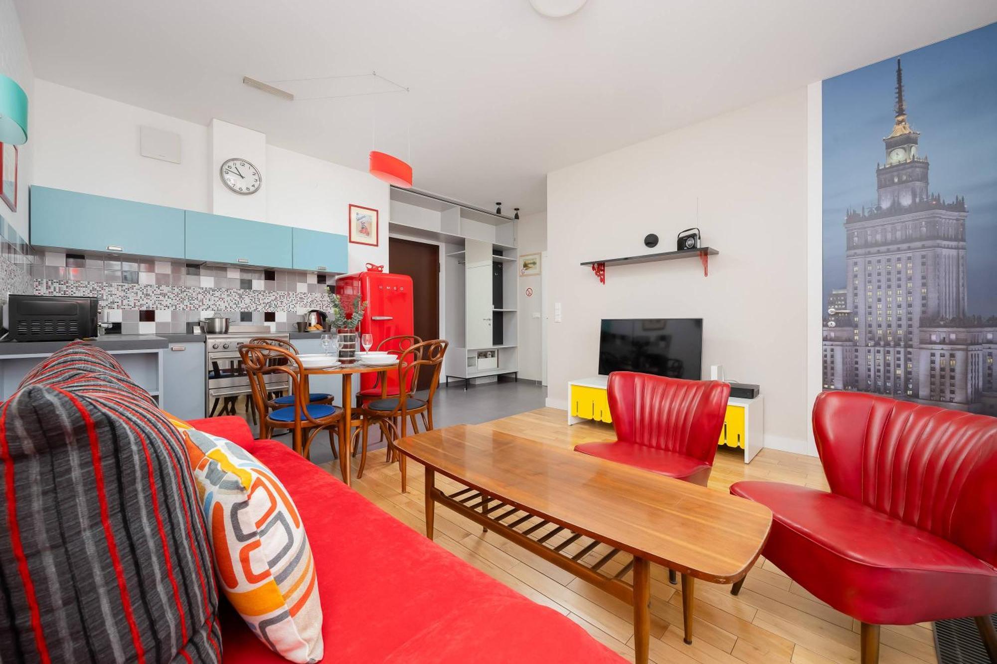 Leszczynska American Retro With Balcony Warsaw's Powisle By Renters * Warszawa